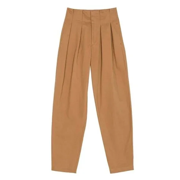 💕DOEN💕 Louvre Pant ~ High Waisted Pleated Ankle Pants Bark Brown 6 NWT